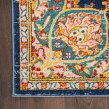 Nourison Passion PSN22 Machine Made Power-loomed Narrow Border Indoor Only Transitional Bohemian Rug Navy Multicolor, Navy Multicolor 100% Polypropylene 99446018816