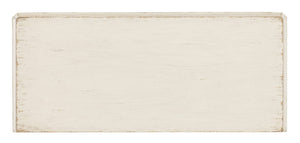 Hooker Furniture Americana Distressed Bachelor Chest With Scalloped Base, Antique Bronze Pulls, 4 Self-Closing Drawers, Timeless Appeal Whites/Creams/Beiges 7050-90217-02