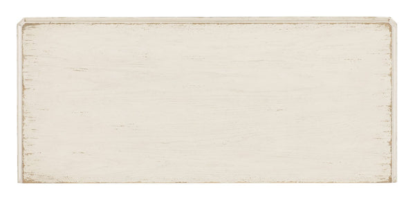 Hooker Furniture Americana Distressed Bachelor Chest With Scalloped Base, Antique Bronze Pulls, 4 Self-Closing Drawers, Timeless Appeal Whites/Creams/Beiges 7050-90217-02