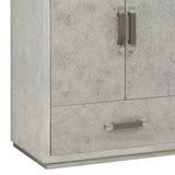 Stone-Textured 5 Drawer Accent Cabinet with Doors Gray with Raffia Palm Finish P301587 Pulaski Furniture