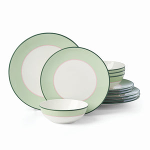 Lenox Kate Spade Make It Pop 12-Piece Dinnerware Set Green, GREEN PORCELAIN 895091