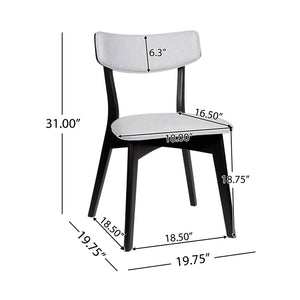 English Elm Christopher Knight Home® - DINING Mid-Century Upholstered Dining Chairs Set of 2 with Rubberwood Splayed Legs and Curved Silhouette LIGHT GREY 61760.00OAKLGRY