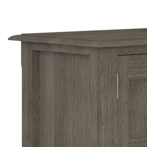 English Elm Burlington Low Storage Cabinet with Handcrafted Solid Wood, Transitional Design, Adjustable Shelves and Anti-Tip Safety Dark Brown B136P158509
