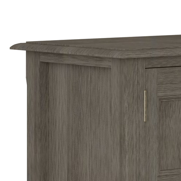 English Elm Burlington Low Storage Cabinet with Handcrafted Solid Wood, Transitional Design, Adjustable Shelves and Anti-Tip Safety Dark Brown B136P158509