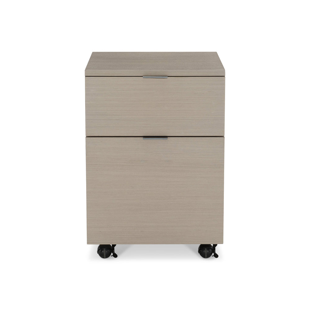 Bernhardt Bernhardt Transitional Paloma 2-Drawer File Cabinet In Linear Grey Wood-Grain With Casters, Sleek Storage (96) D13505