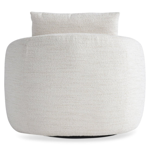 Bernhardt Bernhardt Jules Sculptural Fabric Swivel Chair With Plush Deep Seat, 360° Base, Customizable Finish - Made to Order P1822SA