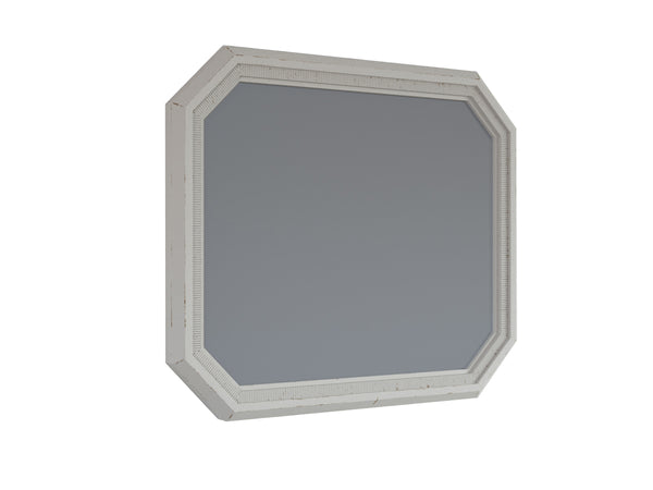 A.R.T. Furniture Palisade Vintage White Mirror – Elongated Beveled Glass With Distressed Frame For English Cottage Charm White Resin,Glass 273121-2917