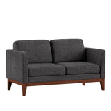 Homelegance By Top-Line Deacon Linen Upholstered Loveseat Dark Grey Linen