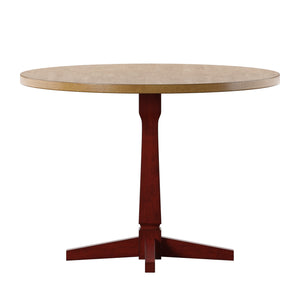 Homelegance By Top-Line Juliette Round Two-Tone Dining Table Red Rubberwood