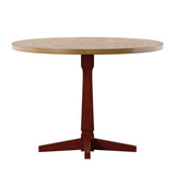 Homelegance By Top-Line Juliette Round Two-Tone Dining Table Red Rubberwood