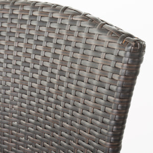 English Elm Christopher Knight Home® - ANAYA Outdoor Wicker Barstool Set of 2 — Weatherproof PE Wicker with Powder-Coated Iron Frames Brown 58896.00