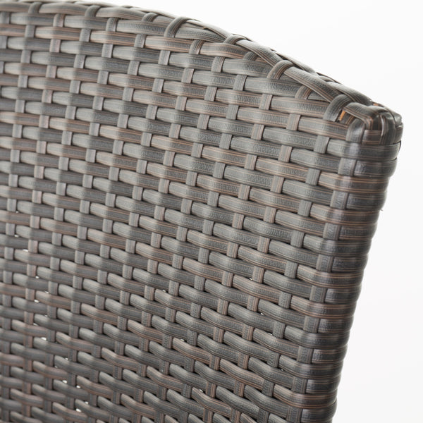 English Elm Christopher Knight Home® - ANAYA Outdoor Wicker Barstool Set of 2 — Weatherproof PE Wicker with Powder-Coated Iron Frames Brown 58896.00