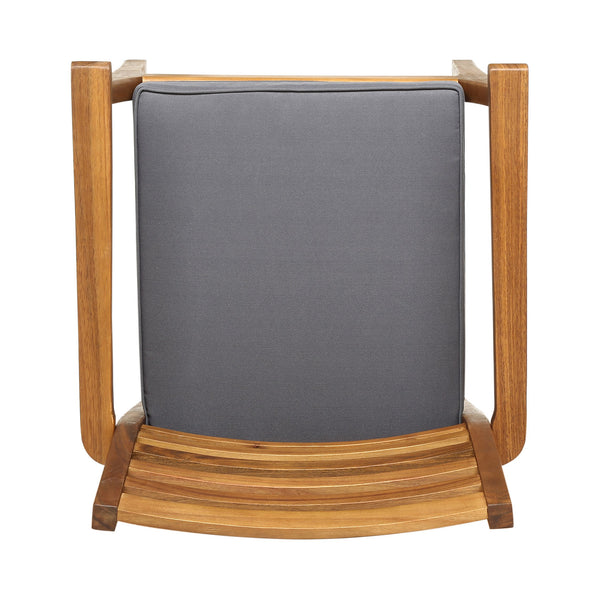 English Elm Christopher Knight Home® - EMERSON Acacia Wood Dining Chair Set of 2 with Wicker Seats, Water-Resistant Cushions, Teak Finish Grey 61723.00