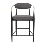 Christopher Knight Home® - Noble House - Elmore Modern Fabric Upholstered Iron 25 Inch Counter Stools (Set Of 2)