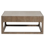 Casa Paros Modern Cocktail Table with Faux Concrete & Playa Wood Finish, 42