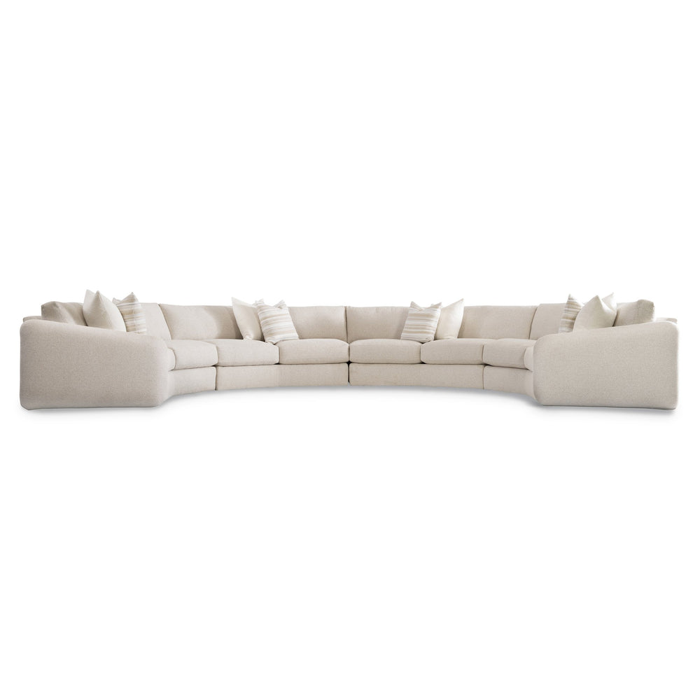 Bernhardt Bernhardt Crescent Soleil 4-Piece Fabric Sectional — 196" W Sculptural Midcentury Pit Sofa, Custom Upholstery - Made to Order K2207