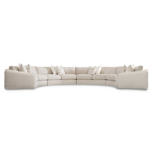 Bernhardt Bernhardt Crescent Soleil 4-Piece Fabric Sectional — 196" W Sculptural Midcentury Pit Sofa, Custom Upholstery - Made to Order K2207