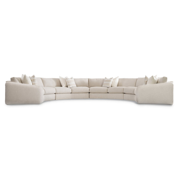 Bernhardt Bernhardt Crescent Soleil 4-Piece Fabric Sectional — 196" W Sculptural Midcentury Pit Sofa, Custom Upholstery - Made to Order K2207