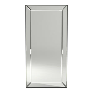 Homelegance By Top-Line Patrizio Mirrored Frame Rectangular Wall Mirror Silver Metal