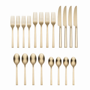 Lenox Oneida Chef's Table Champagne 20 Piece Everyday Flatware Set, Service for 4 Metallic, STAINLESS METAL B1039020AL20
