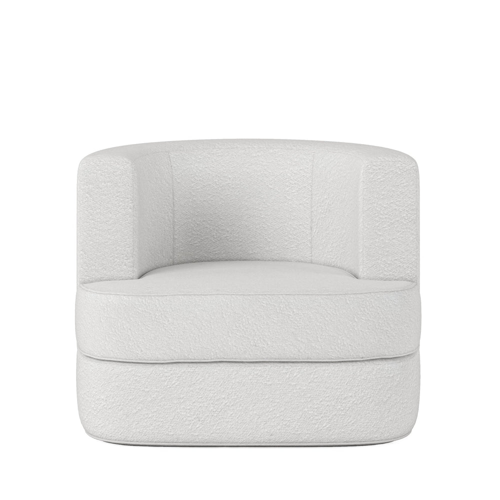 A.R.T. Furniture Cassat Barrel Swivel Chair: Casual Contemporary Design With Washed Oak Finish And 360-degree Swivel Base White Parawood Solids With Ash Embossing,Foam,Fabric 522516-5302