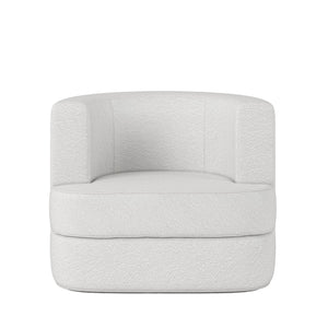 A.R.T. Furniture Cassat Barrel Swivel Chair: Casual Contemporary Design With Washed Oak Finish And 360-degree Swivel Base White Parawood Solids With Ash Embossing,Foam,Fabric 522516-5302