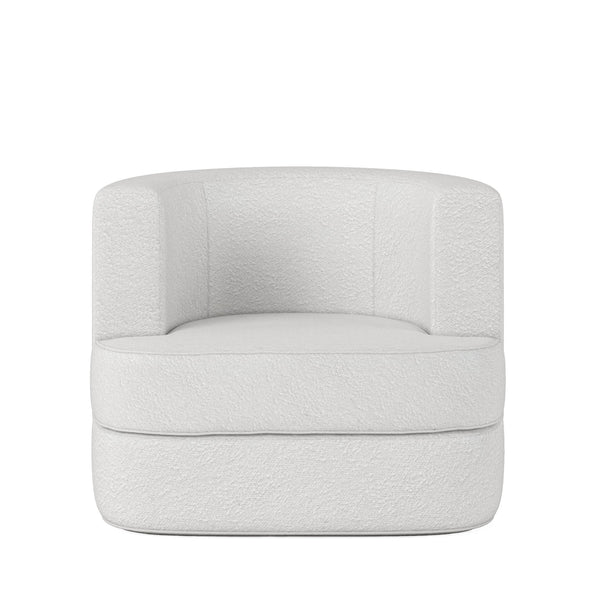 A.R.T. Furniture Cassat Barrel Swivel Chair: Casual Contemporary Design With Washed Oak Finish And 360-degree Swivel Base White Parawood Solids With Ash Embossing,Foam,Fabric 522516-5302