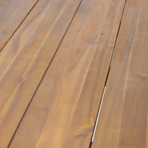 English Elm Christopher Knight Home® - ZION Teak Industrial Wood & Metal Rectangular Dining Table with Live Edge, Hairpin Legs, Durable Finish 64486.00