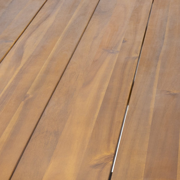 English Elm Christopher Knight Home® - ZION Teak Industrial Wood & Metal Rectangular Dining Table with Live Edge, Hairpin Legs, Durable Finish 64486.00