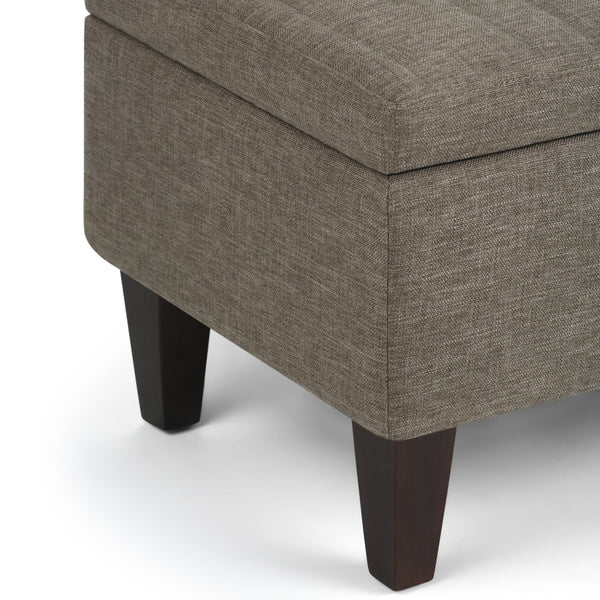 English Elm Monroe Storage Ottoman – Stylish Fawn Brown Fabric With Hidden Storage, Versatile Seating & Safety Features B136P158195