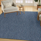 Nourison Practical Solutions PSL01 Machine Made Power-loomed Borderless Design Indoor/Outdoor Modern Outdoor Rug Navy Blue, Navy Blue 100% Polypropylene 99446940087