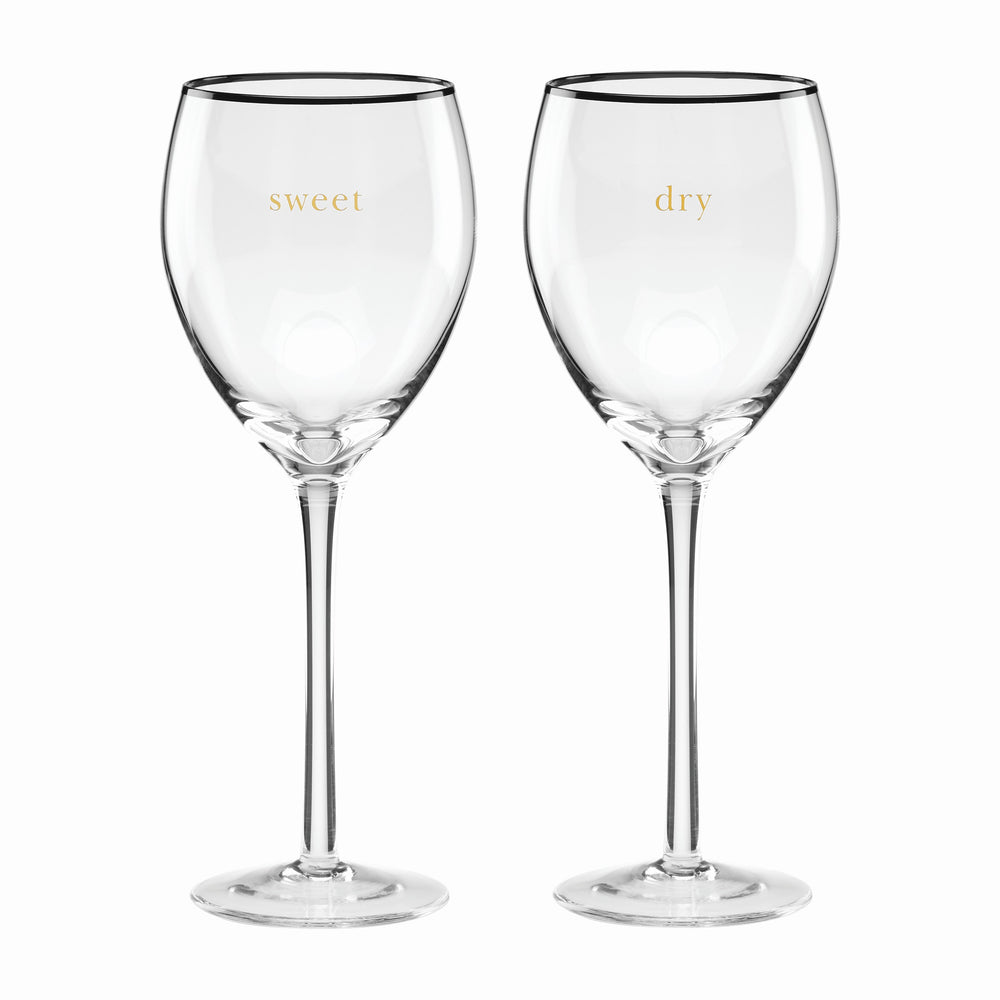 Lenox Kate Spade Cheers To Us Sweet & Dry Wine Glasses, Set of 2 Clear, NO COLOR GLASS,CRYSTAL 895188