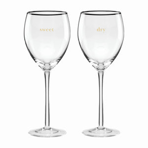 Lenox Kate Spade Cheers To Us Sweet & Dry Wine Glasses, Set of 2 Clear, NO COLOR GLASS,CRYSTAL 895188