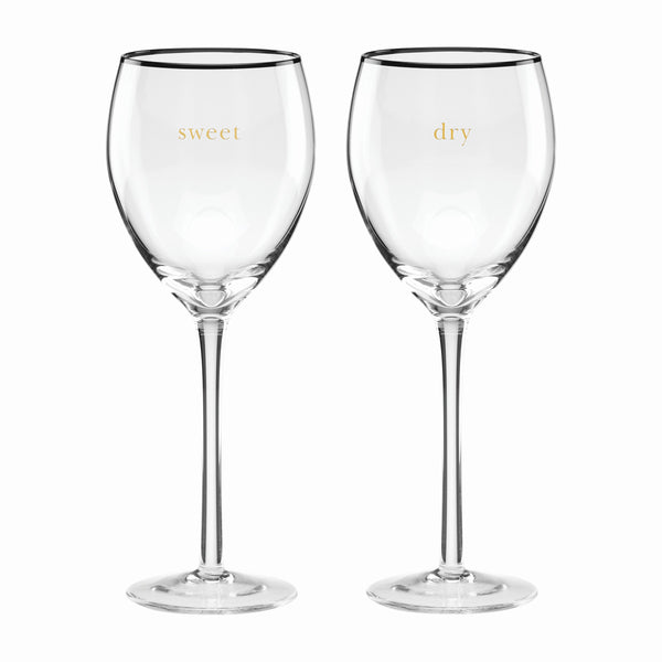 Lenox Kate Spade Cheers To Us Sweet & Dry Wine Glasses, Set of 2 Clear, NO COLOR GLASS,CRYSTAL 895188