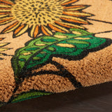 Nourison WaverlyWav17 Greetings WGT51 Machine Made Tufted  Indoor/Outdoor Floral  Rug Yellow, Yellow 100% Coir 99446771872