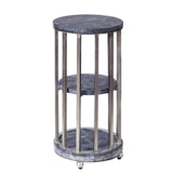 Marble 3-Tier Spot Table Silver with Marble and Metal Finish P301681 Pulaski Furniture