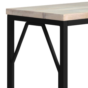 English Elm Selma Mango Wood Accent Table with Gold Metal Frame, Handcrafted Diamond-Base End Table 23.5" H White B136P158990