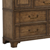 Revival Row 9-Drawer Master Chest with Cabinets Brown with Village Lane Finish P348-BR-K11 Pulaski Furniture