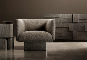 Bernhardt Bernhardt Lancer Dresser In Bracken Mahogany — Sculptural Patchwork Fronts, 6 Push-Open Drawers, 72" 347054