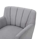 Christopher Knight Home® - Noble House - Merel Mid Century Modern Light Grey Fabric Club Chair