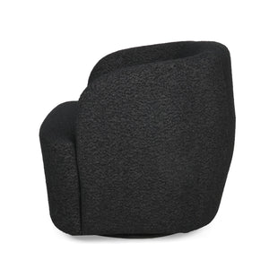 English Elm Christopher Knight Home® - Swivel Upholstered Accent Chair with Plush Fabric Comfort and 360° Rotation for Living Rooms Black 74240.00BLKBCL
