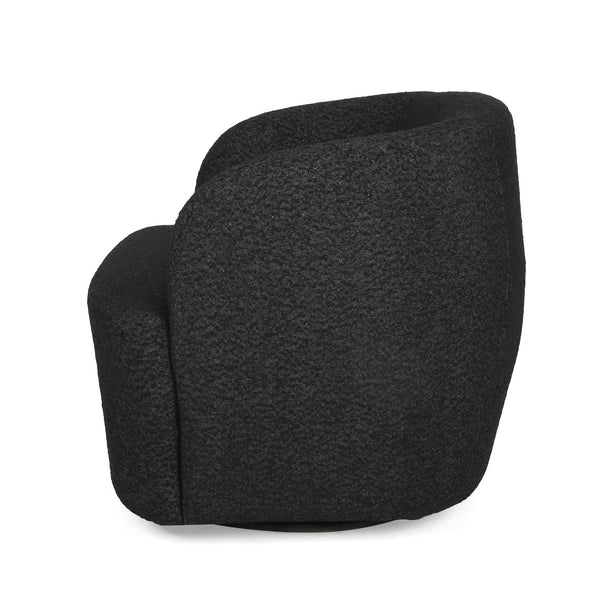 English Elm Christopher Knight Home® - Swivel Upholstered Accent Chair with Plush Fabric Comfort and 360° Rotation for Living Rooms Black 74240.00BLKBCL
