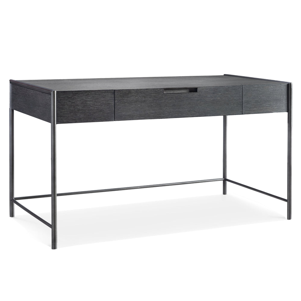 Bernhardt Bernhardt Outline Desk With Wire-Brushed Oak Kohl Top, Textured Atra Steel Frame, Soft-Close Drawer 360510