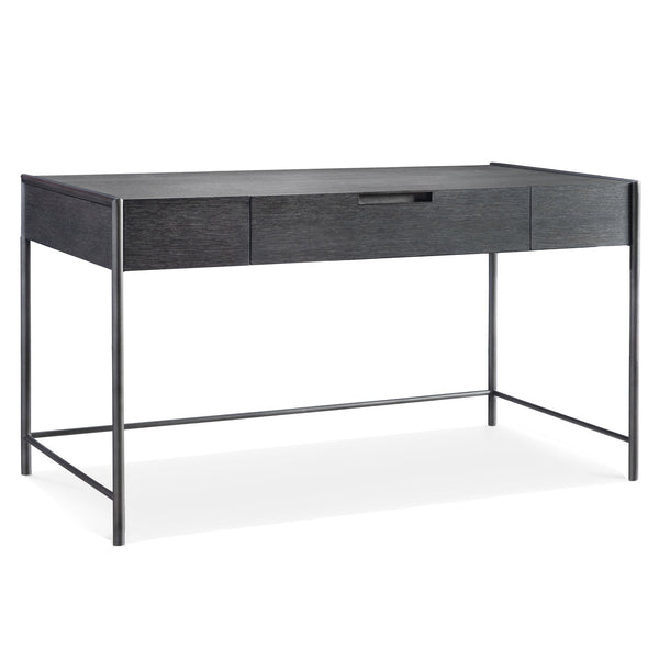 Bernhardt Bernhardt Outline Desk With Wire-Brushed Oak Kohl Top, Textured Atra Steel Frame, Soft-Close Drawer 360510