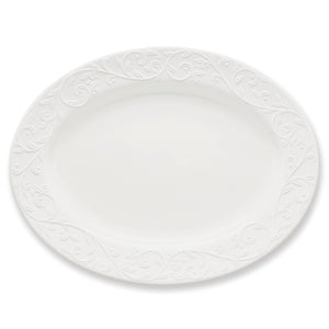 Lenox Opal Innocence Carved 16" Oval Serving Platter White, WHITE PORCELAIN 806674