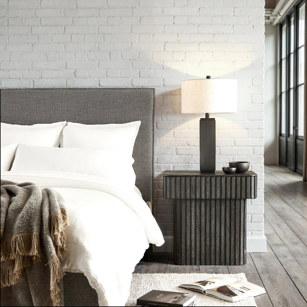 Bernhardt Bernhardt Menton Nightstand Rustic Modern Oak With Ribbed Detailing, Sutton Finish, Drawer & Smooth Top 352219