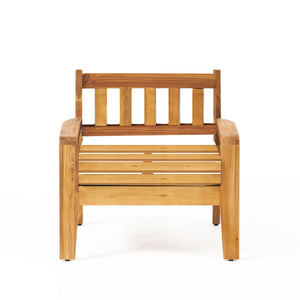 English Elm [set of 4] Grenada Solid Acacia Outdoor Club Chairs Slat Panel Patio Lounge Seating 57977.00F