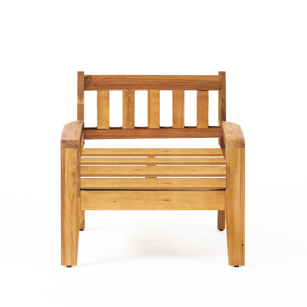 English Elm [set of 4] Grenada Solid Acacia Outdoor Club Chairs Slat Panel Patio Lounge Seating 57977.00F