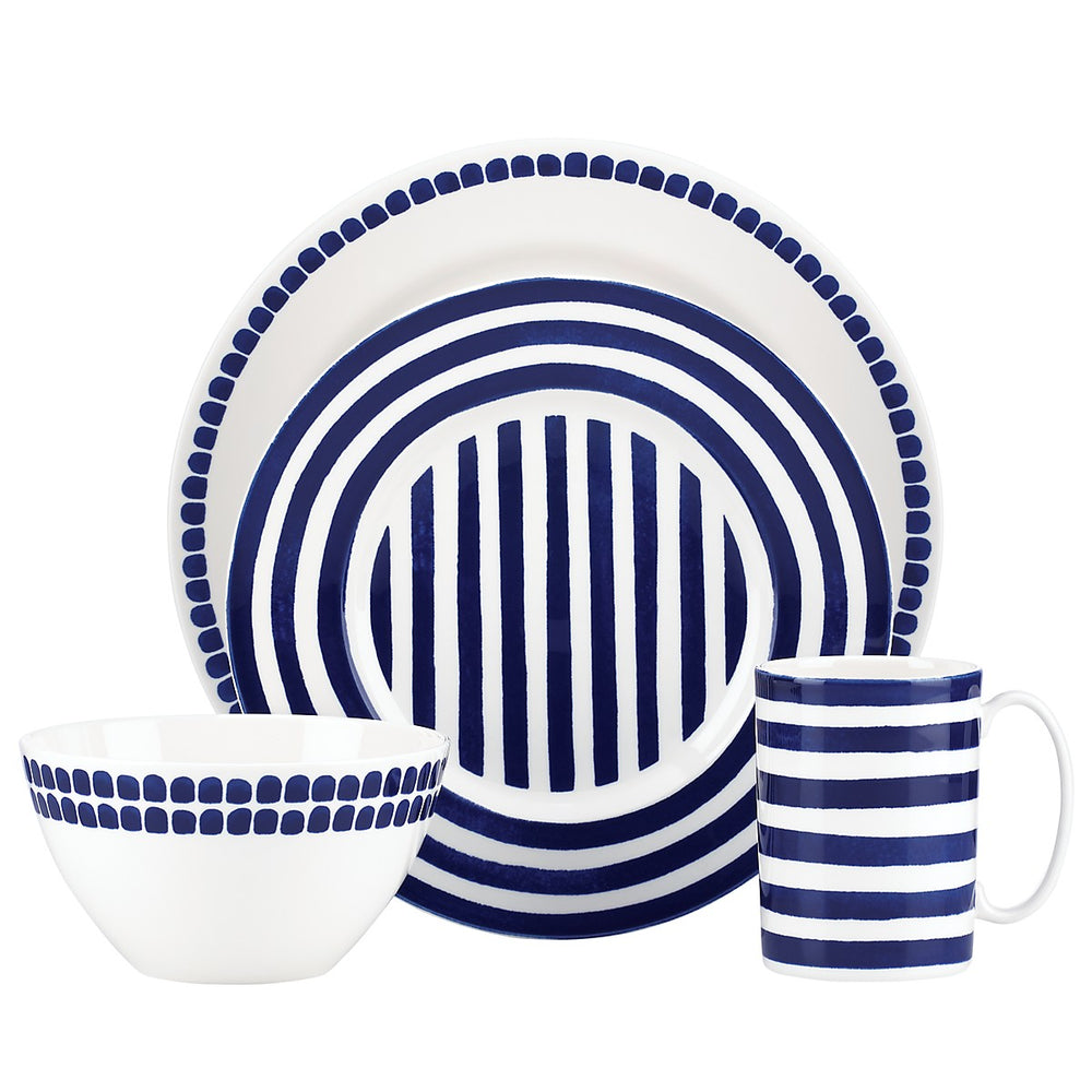 Lenox Kate Spade Charlotte Street North 4-piece Place Setting Blue, WHITE PORCELAIN 844093
