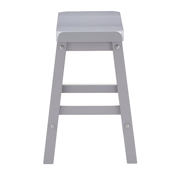 Homelegance By Top-Line Barrett Saddle Seat 18-inch Backless Stools (Set of 2) Grey Rubberwood